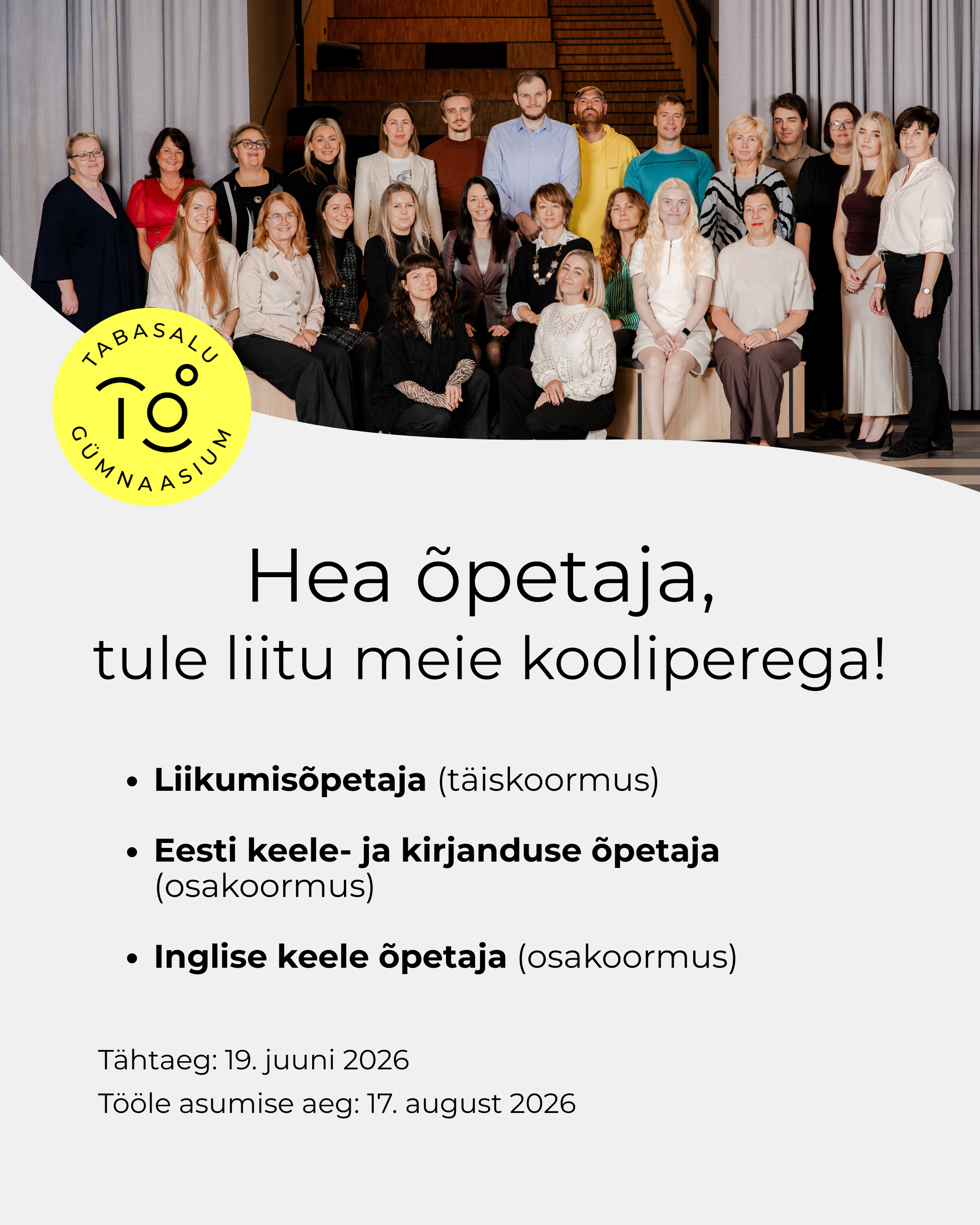 Hea &otilde;petaja, tule meile!
